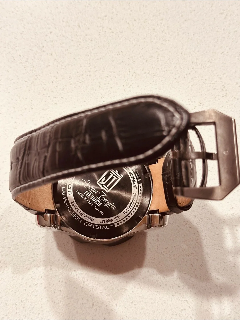 Invicta Jason Taylor Silver Dial Chronograph with Black Bezel and Black Strap